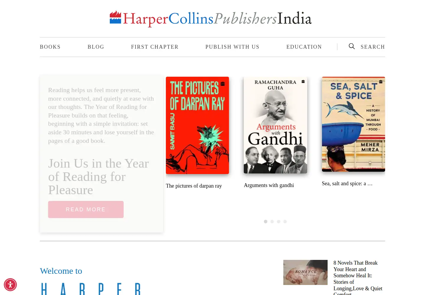 Captured homepage of harpercollins.co.in in the current scan