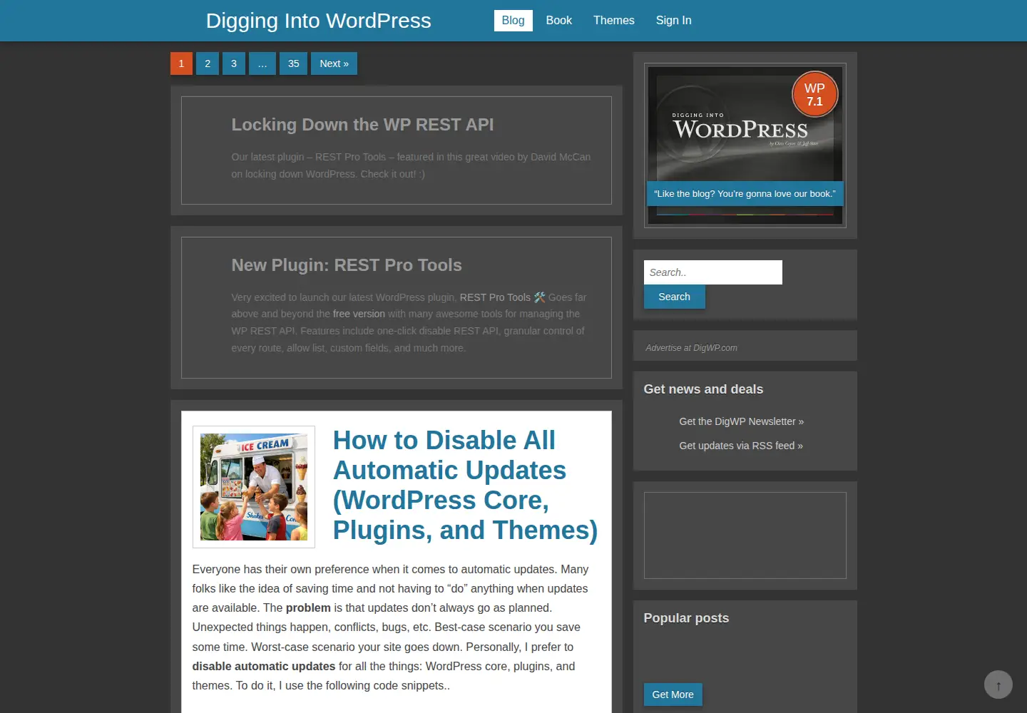 Captured homepage of digwp.com in the current scan
