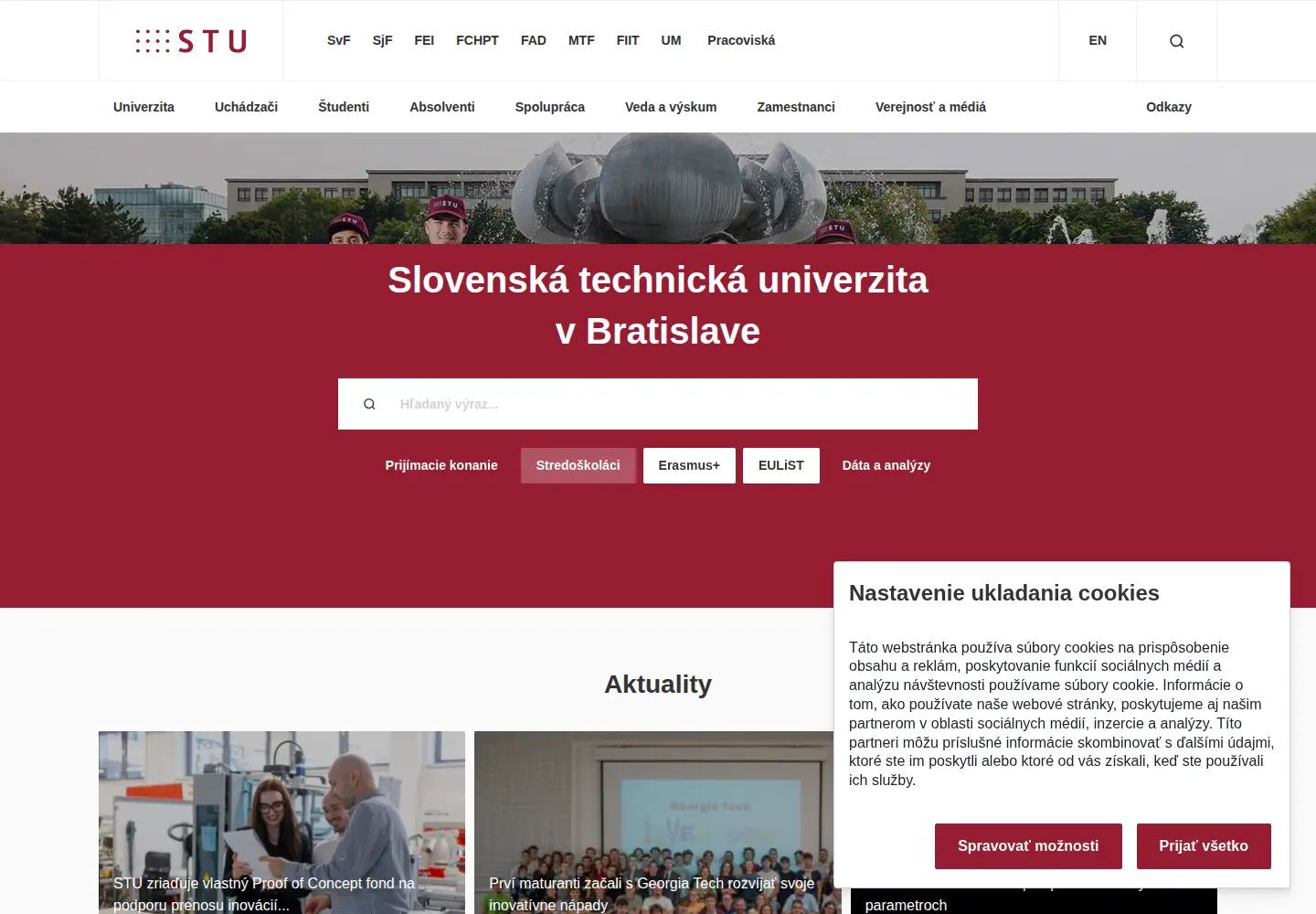 Screenshot of stuba.sk