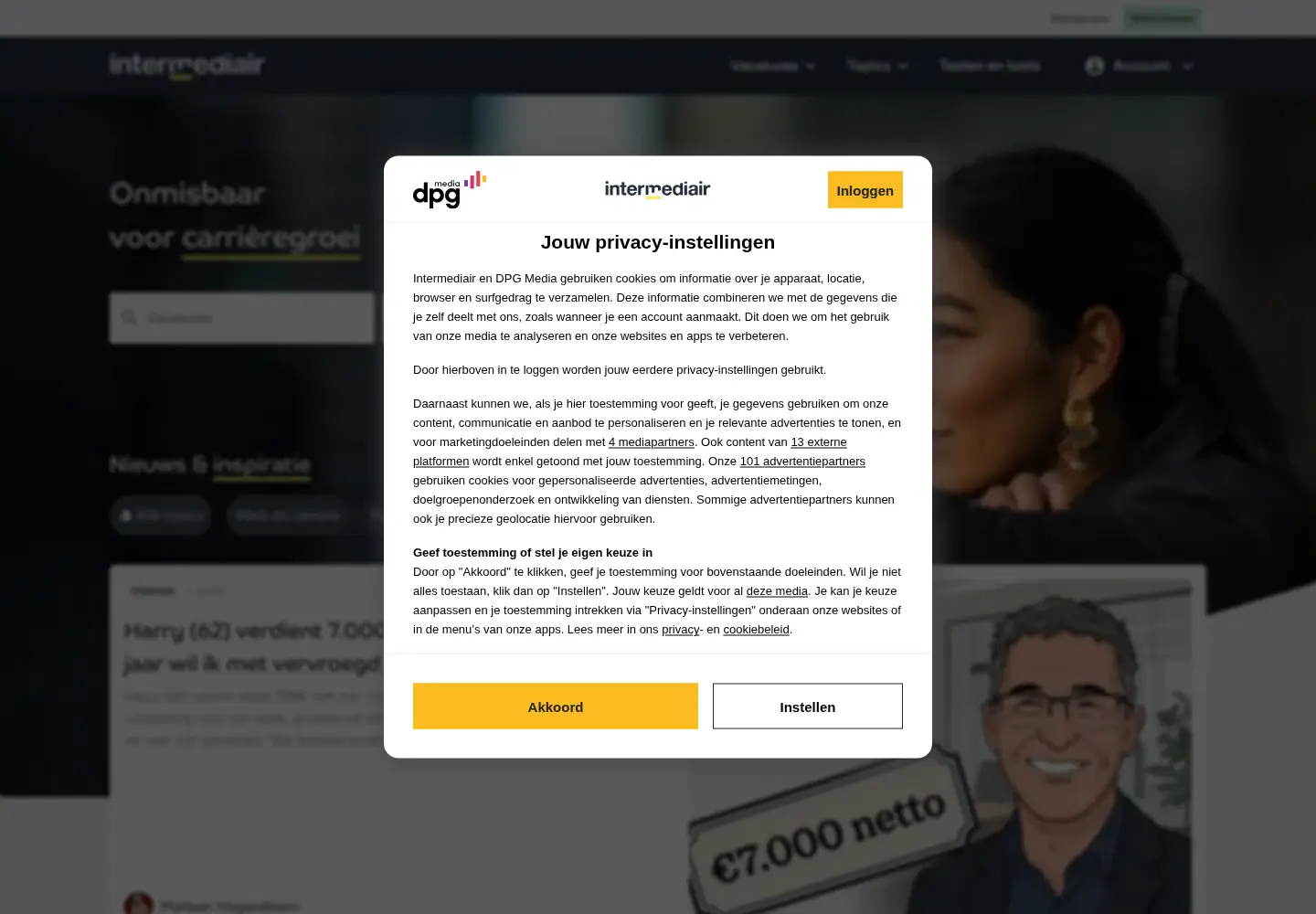 Screenshot of intermediair.nl