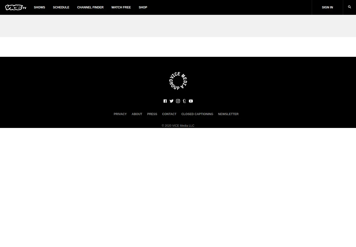 Captured homepage of viceland.com in the current scan