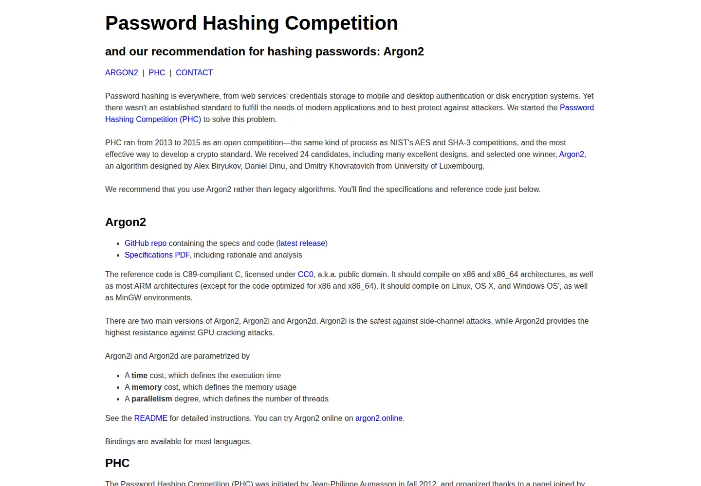 Screenshot of password-hashing.net
