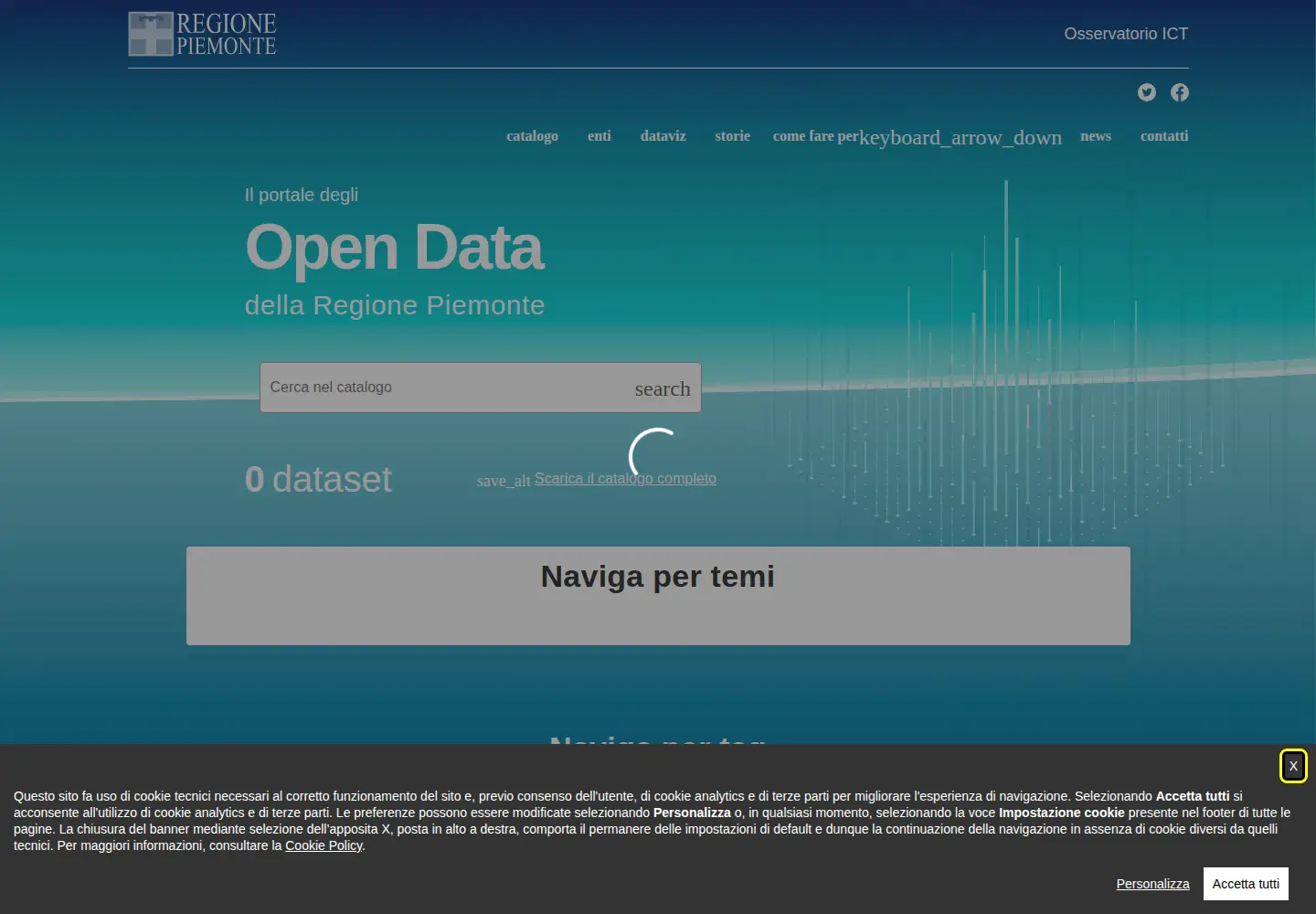 Screenshot of dati.piemonte.it