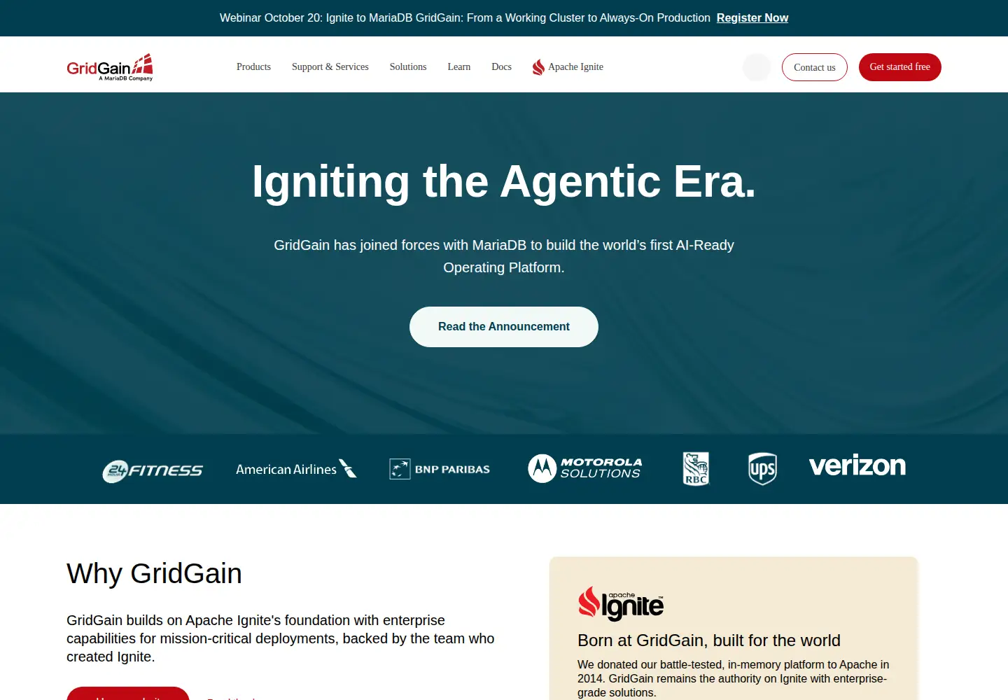 Screenshot of gridgain.com