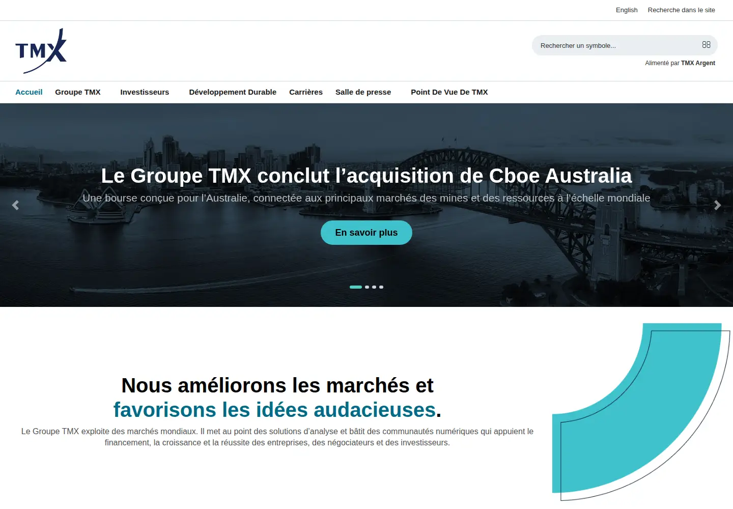 Captured homepage of tmx.com in the current scan