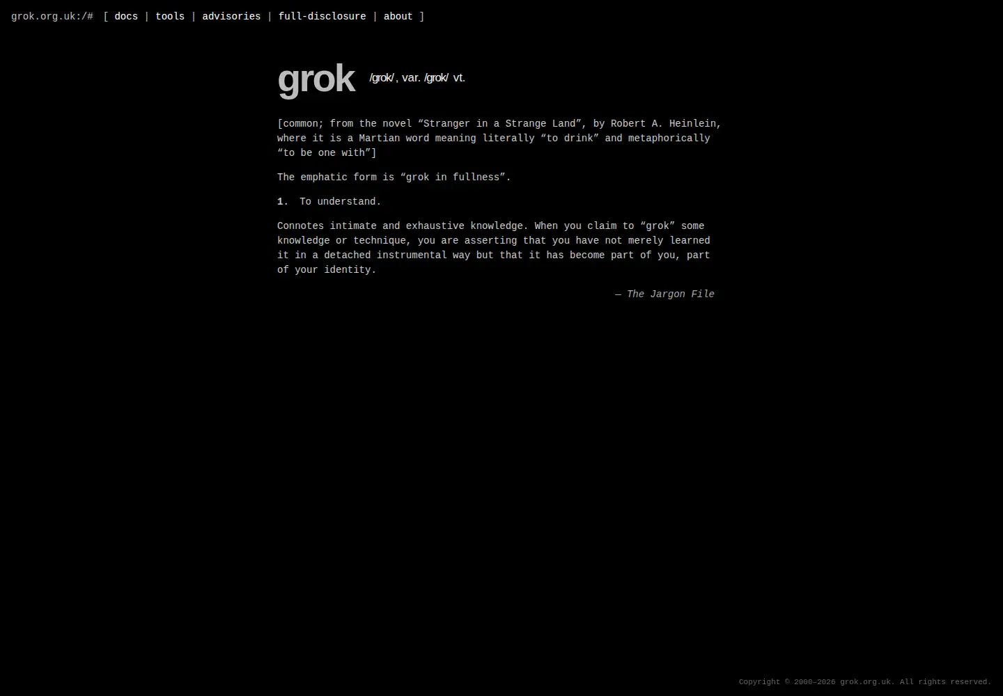 Captured homepage of grok.org.uk in the current scan