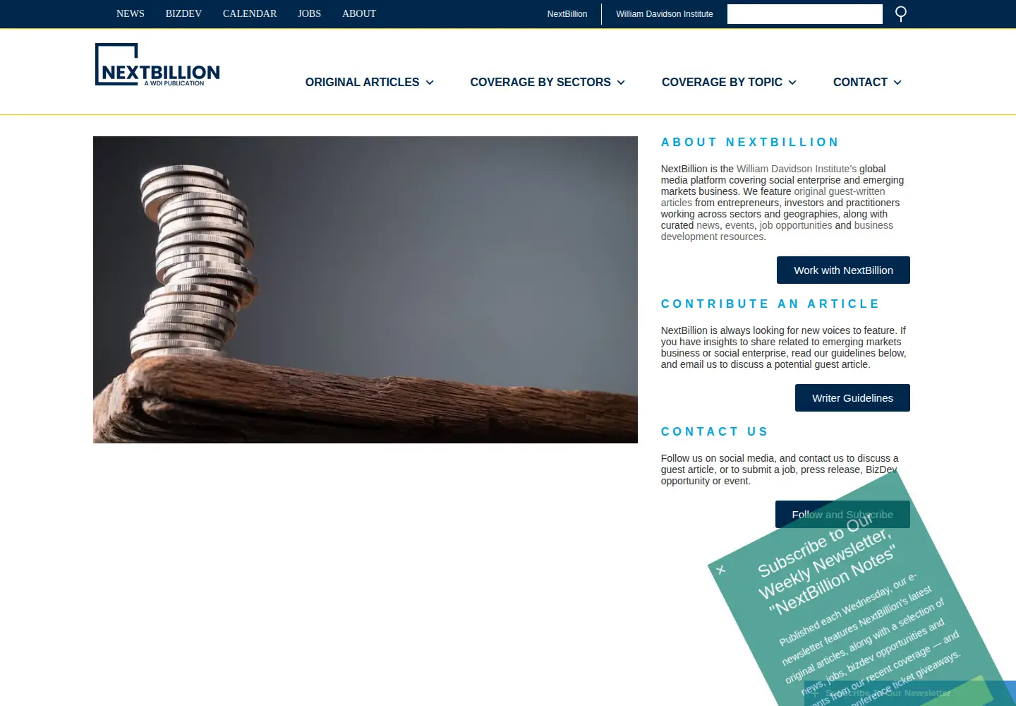 Captured homepage of nextbillion.net in the current scan