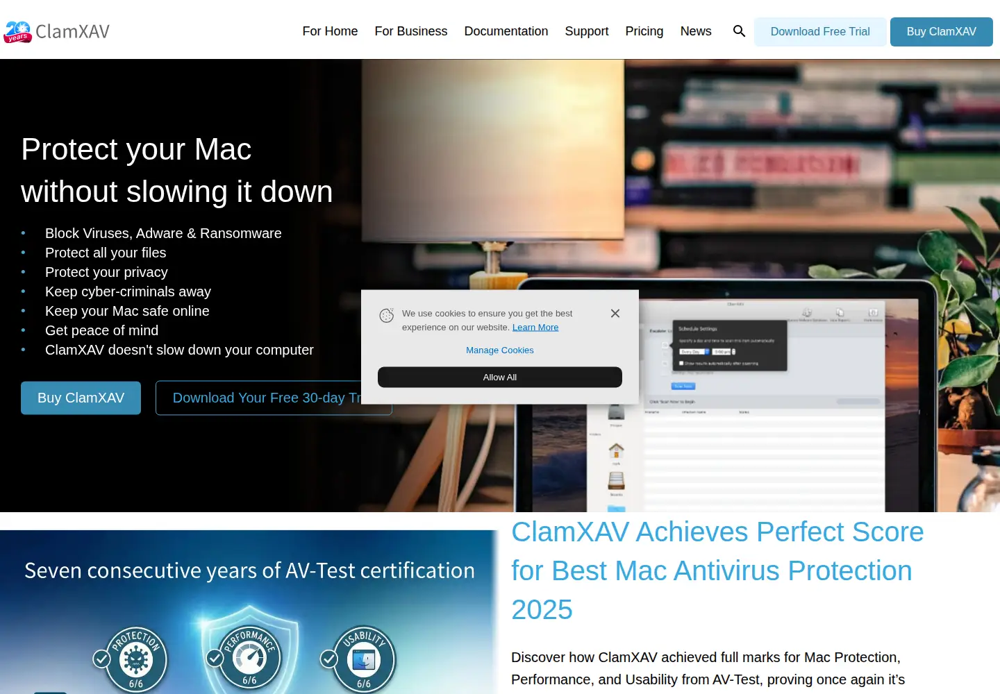 Screenshot of clamxav.com