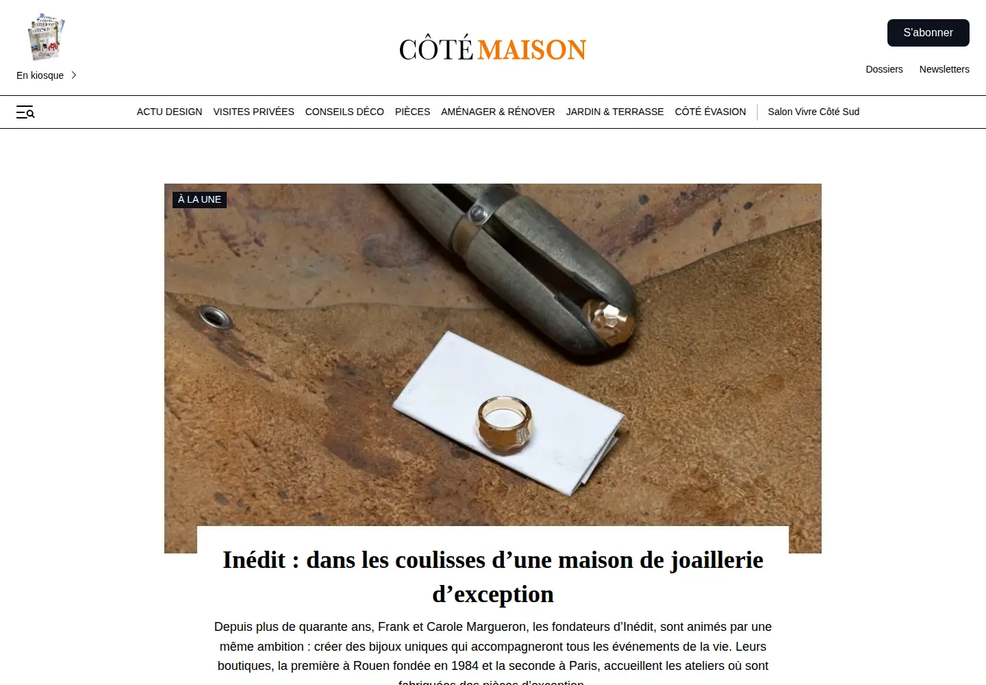 Captured homepage of cotemaison.fr in the current scan