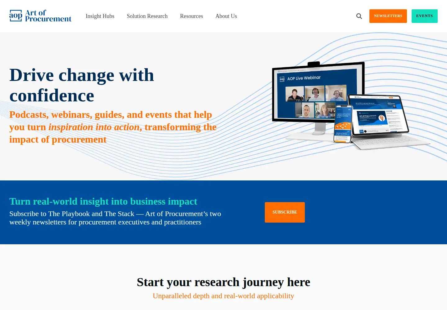 Captured homepage of artofprocurement.com in the current scan