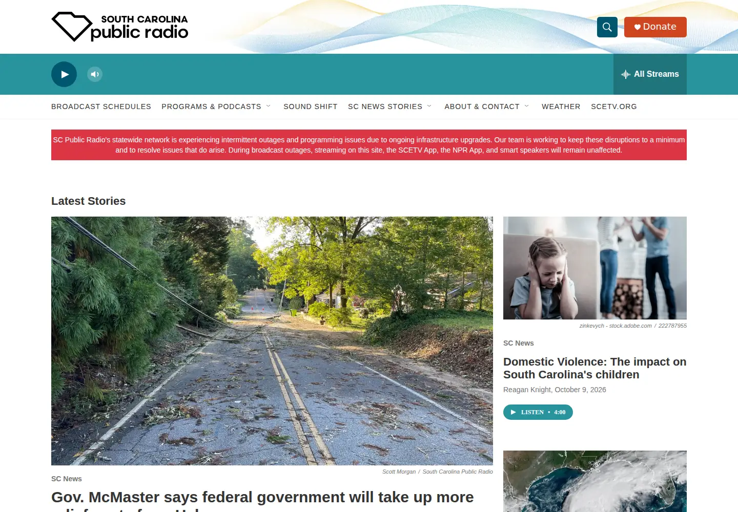 Screenshot of southcarolinapublicradio.org
