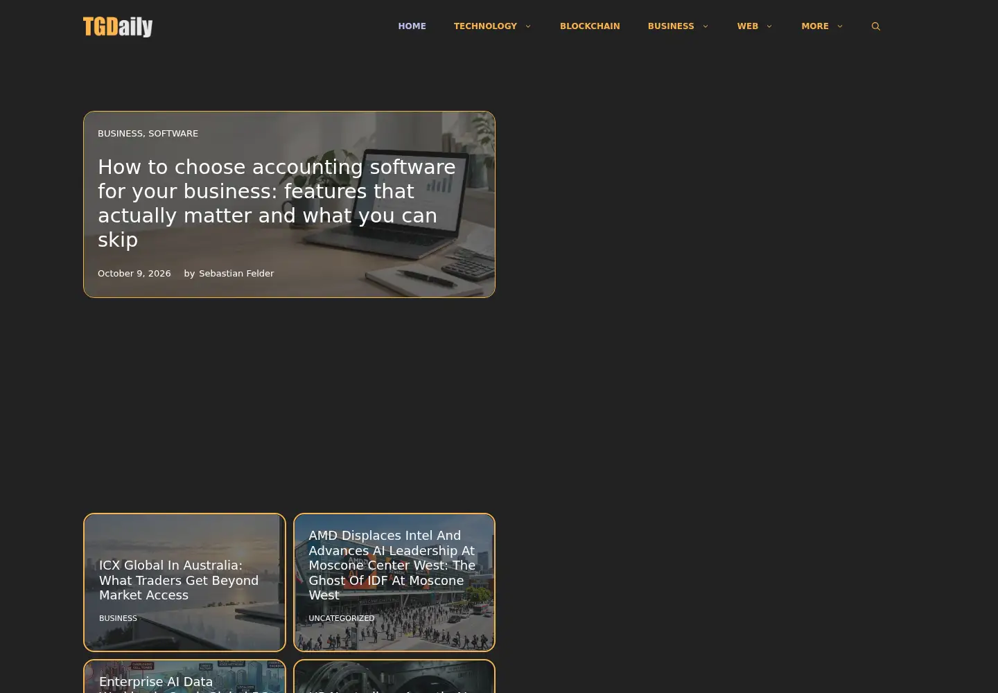 Screenshot of tgdaily.com