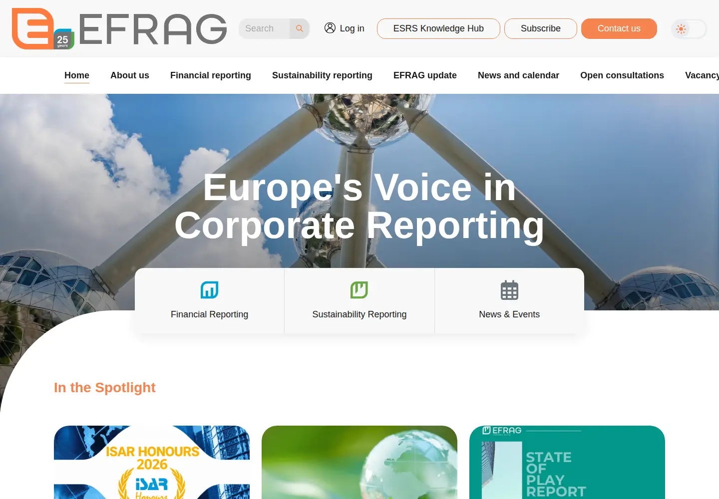 Screenshot of efrag.org