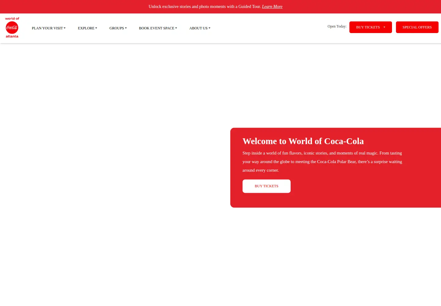 Screenshot of worldofcoca-cola.com