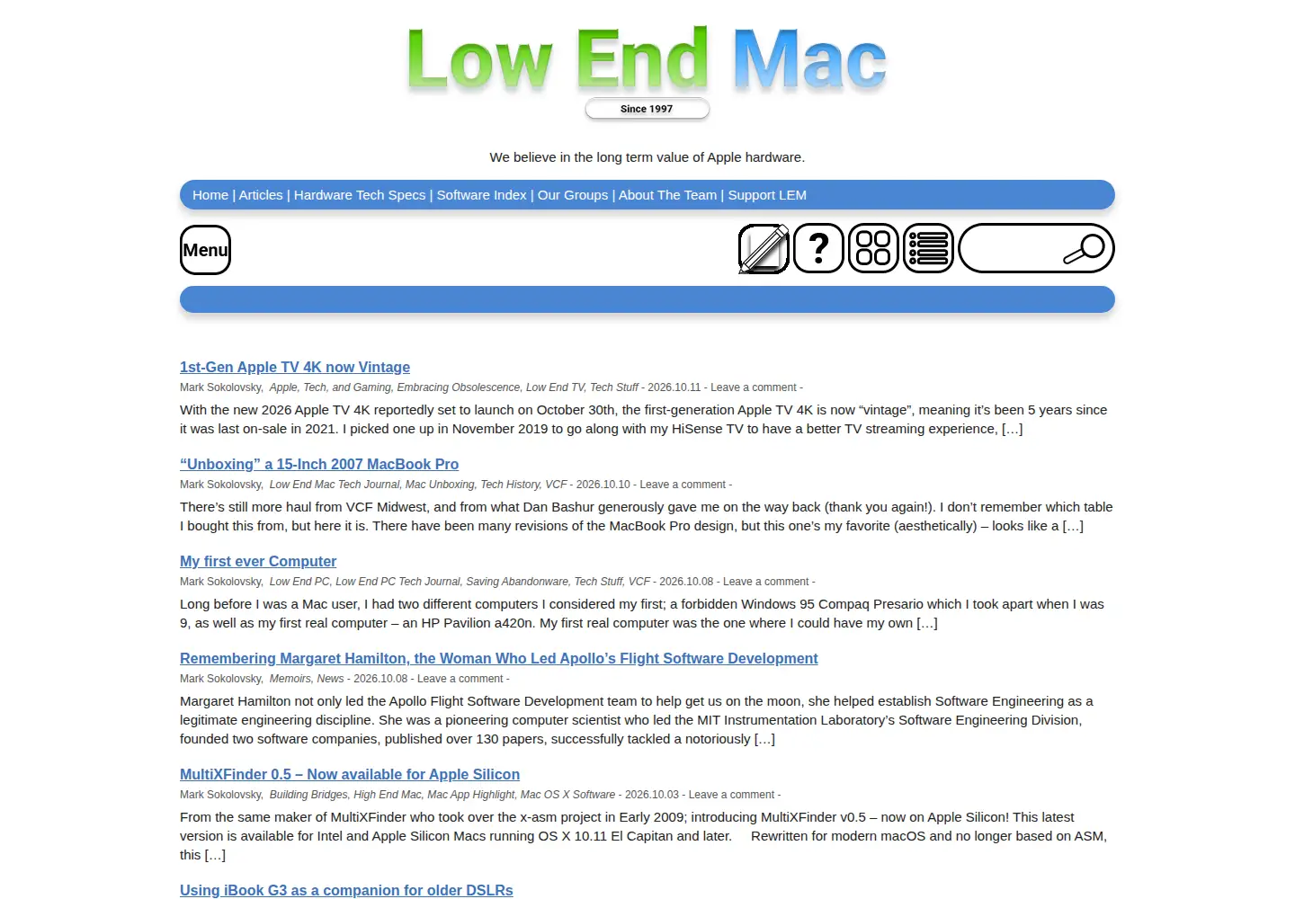 Screenshot of lowendmac.com