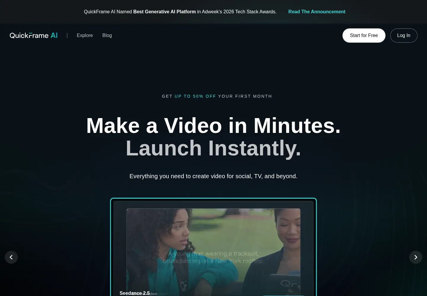 Captured homepage of quickframe.com in the current scan