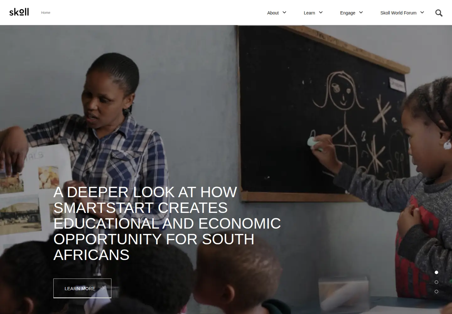 Captured homepage of skoll.org in the current scan