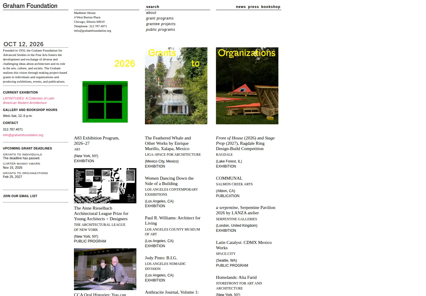 Screenshot of grahamfoundation.org