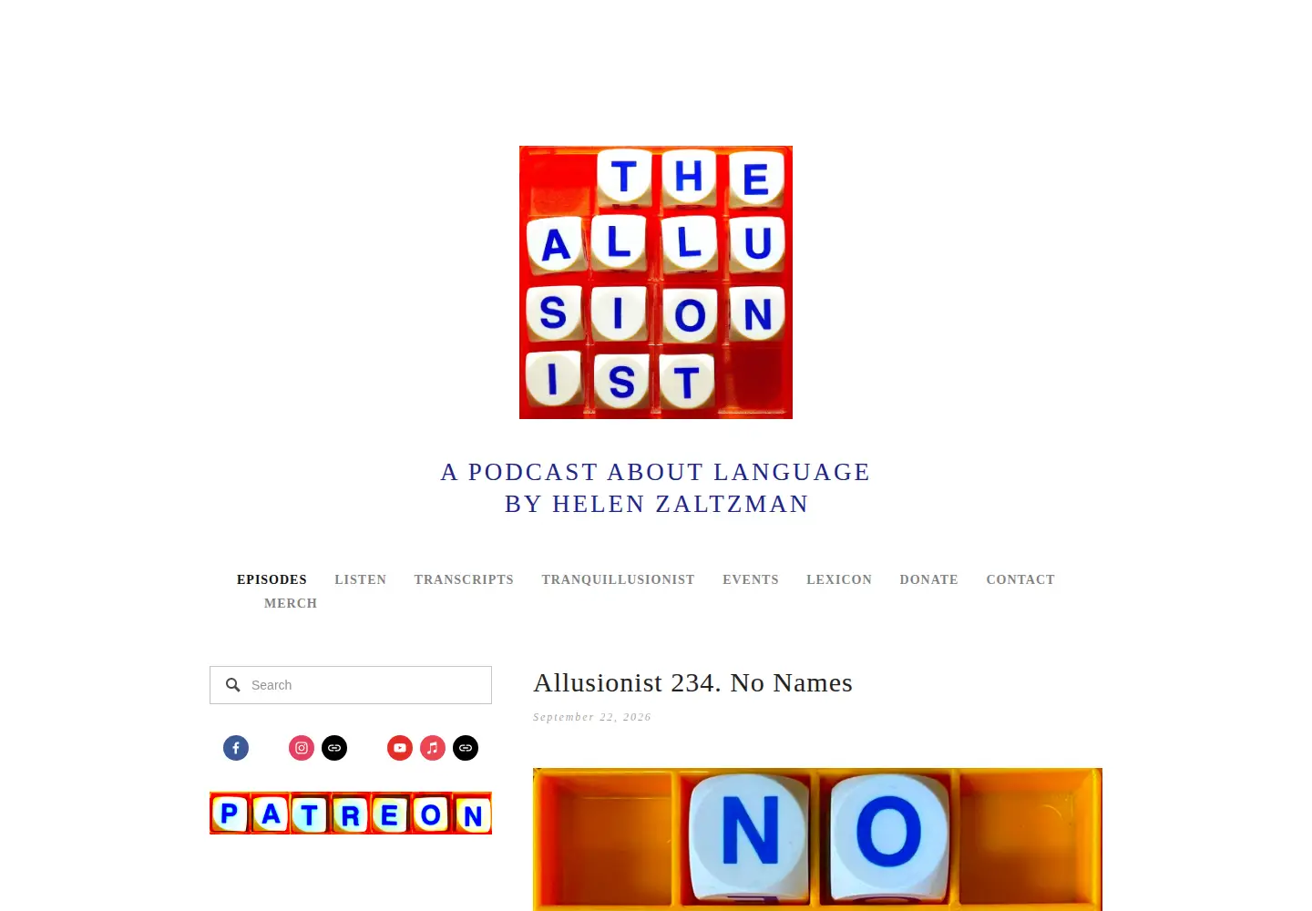 Captured homepage of theallusionist.org in the current scan