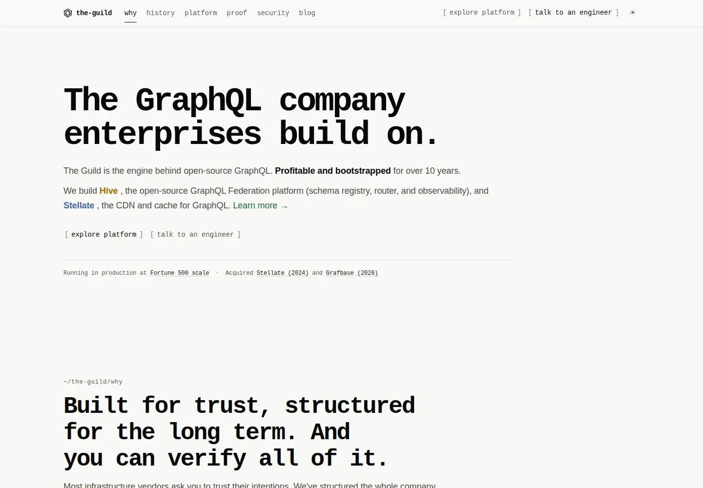 Captured homepage of the-guild.dev in the current scan