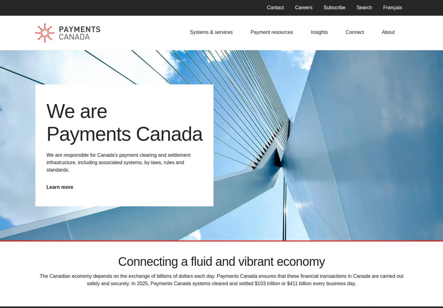 Captured homepage of payments.ca in the current scan