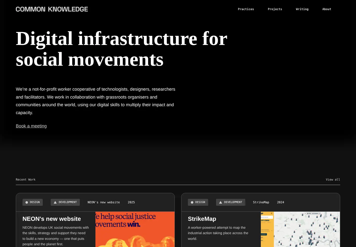 Captured homepage of commonknowledge.coop in the current scan