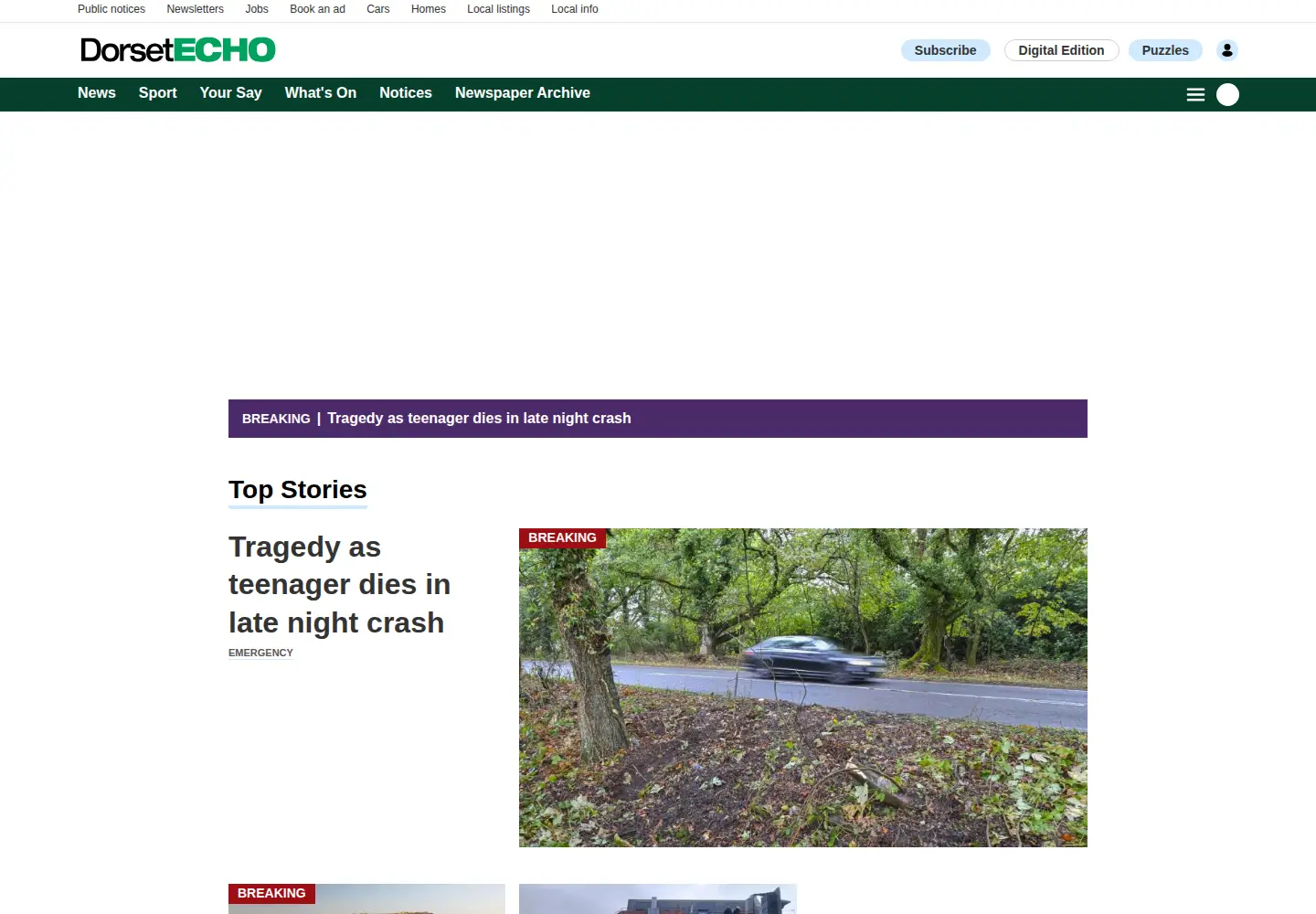 Screenshot of dorsetecho.co.uk