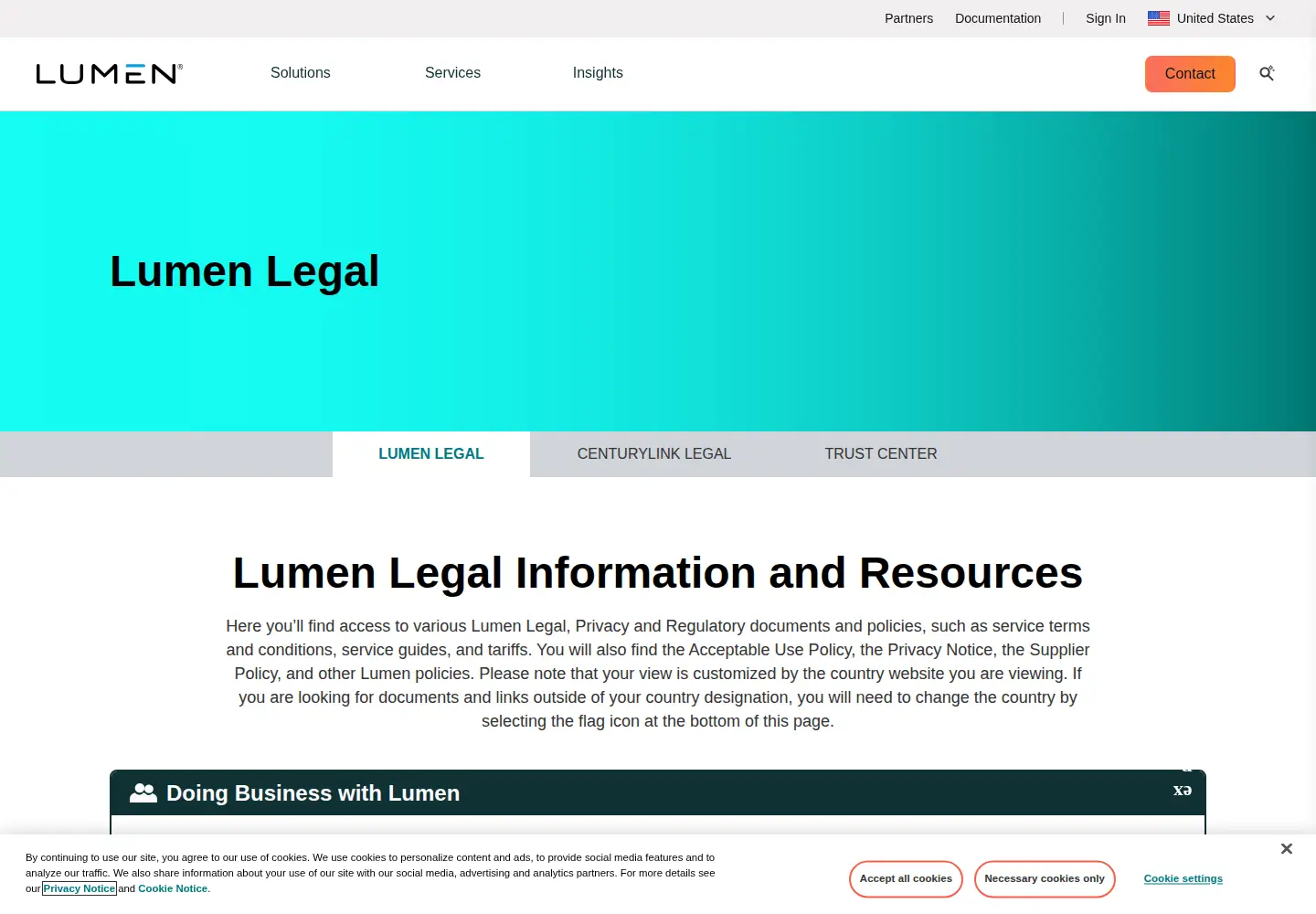 Captured homepage of level3.com in the current scan