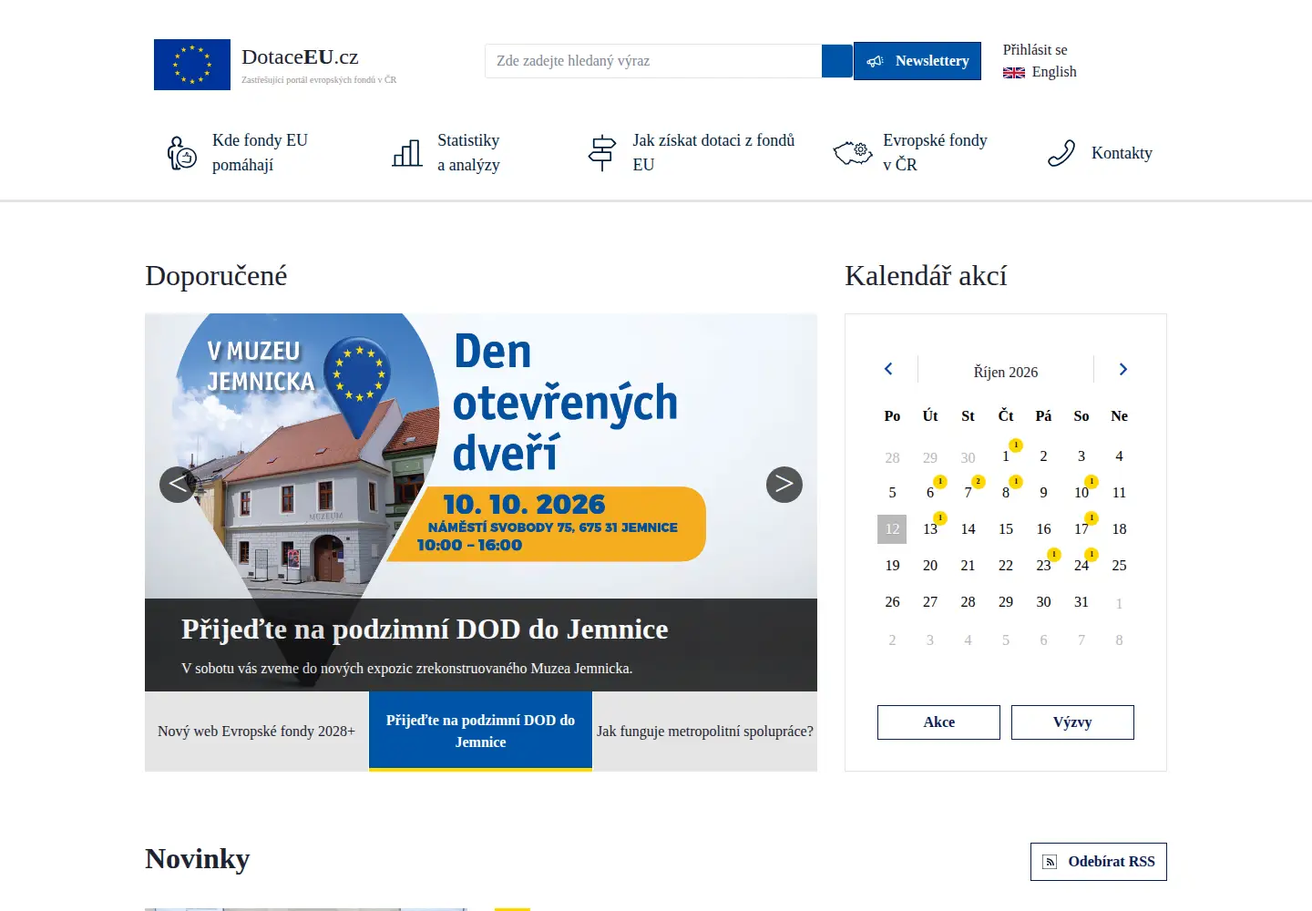 Screenshot of dotaceeu.cz