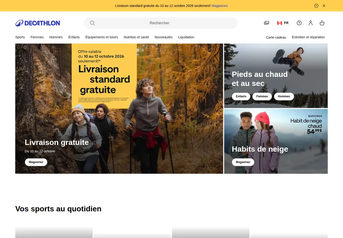 Screenshot of decathlon.ca