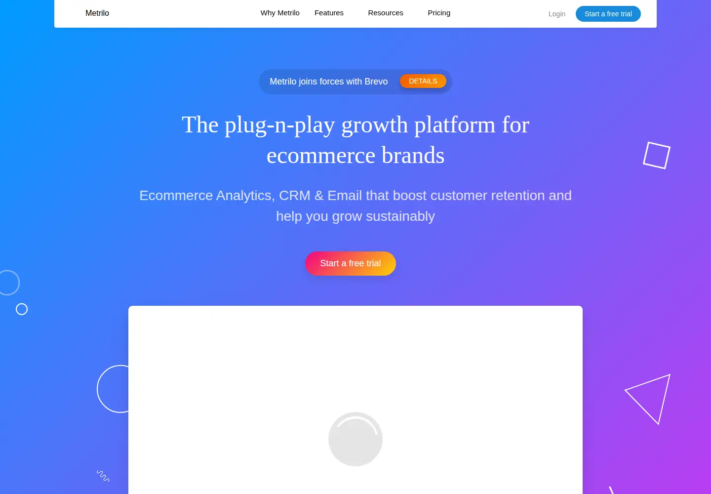 Screenshot of metrilo.com