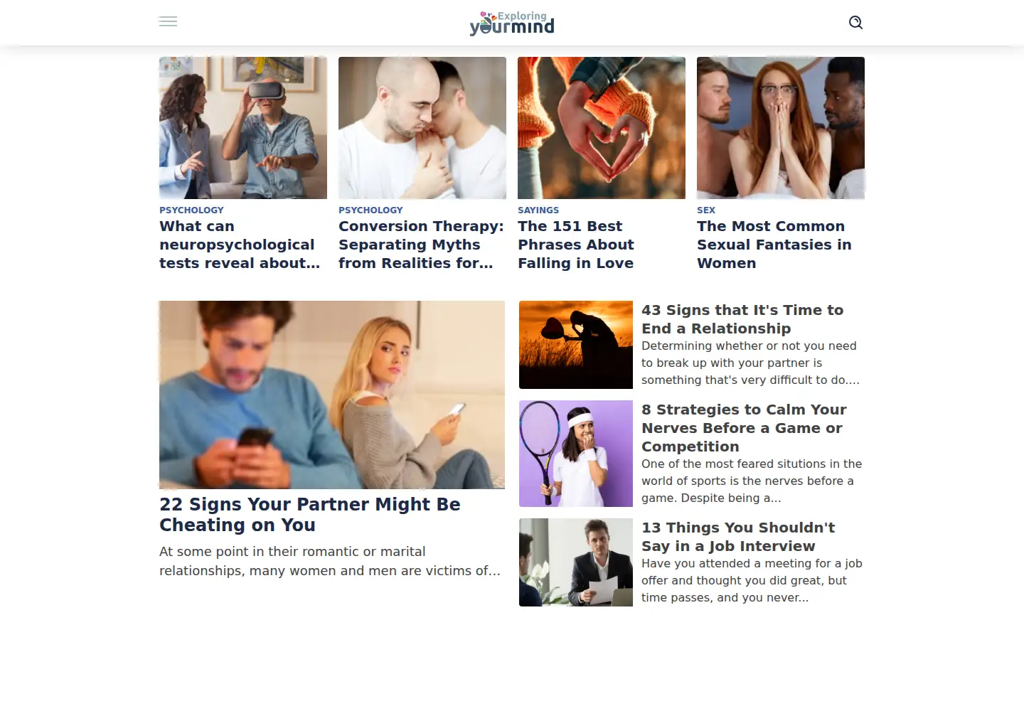 Screenshot of exploringyourmind.com