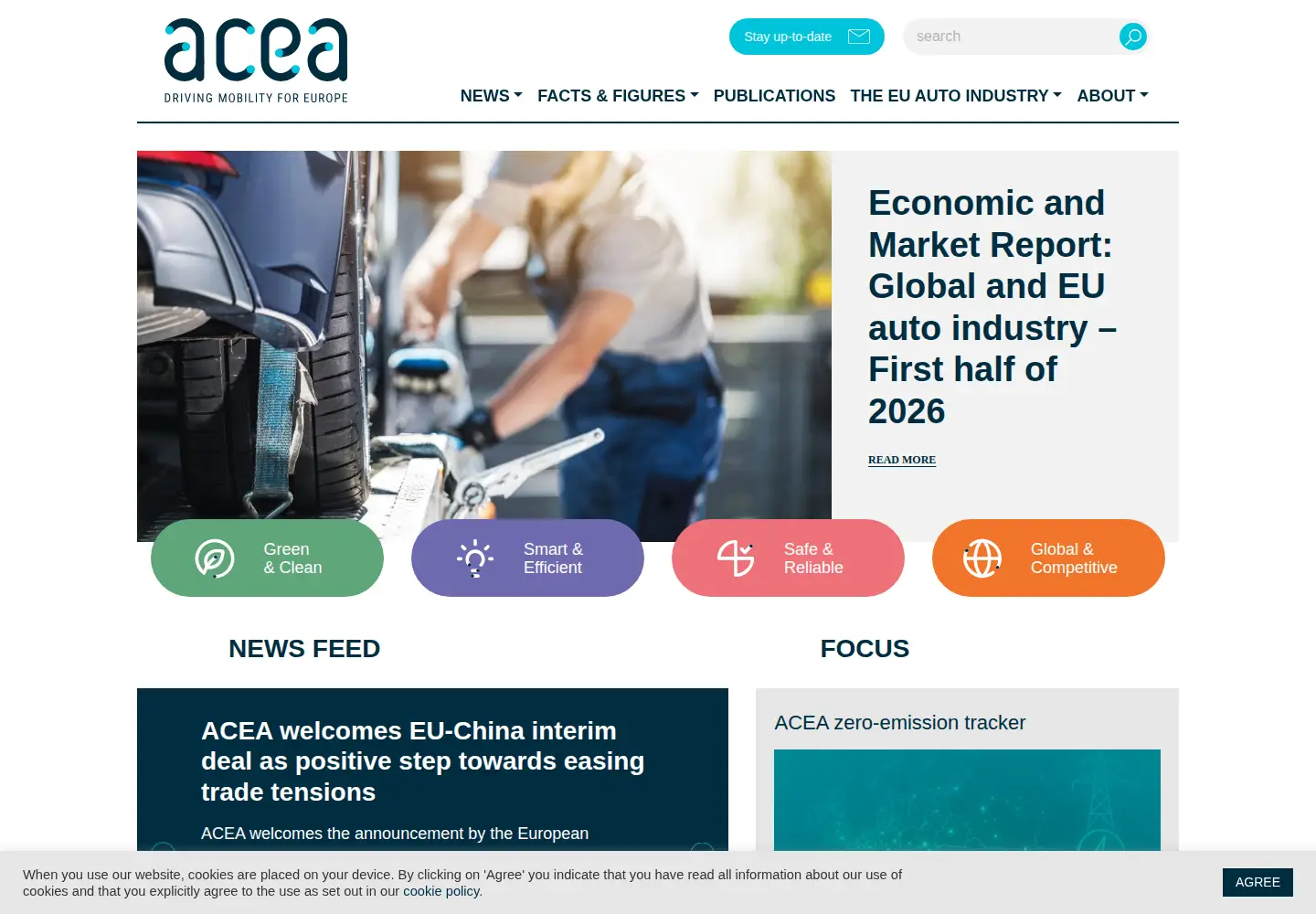 Captured homepage of acea.auto in the current scan