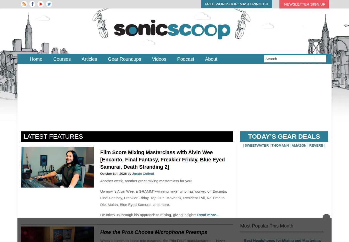 Screenshot of sonicscoop.com