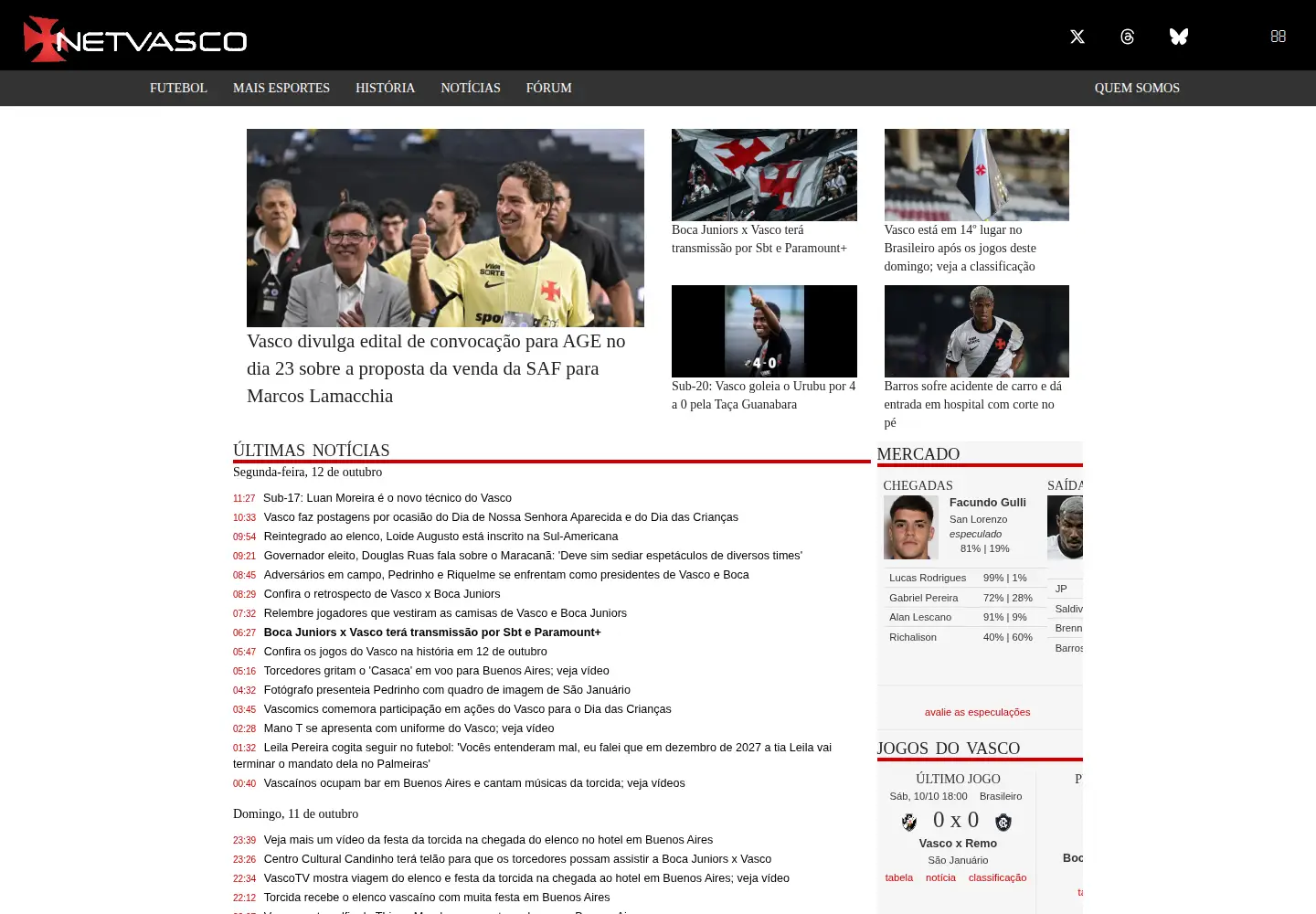 Captured homepage of netvasco.com.br in the current scan