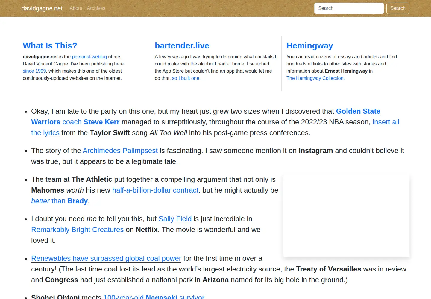 Screenshot of davidgagne.net