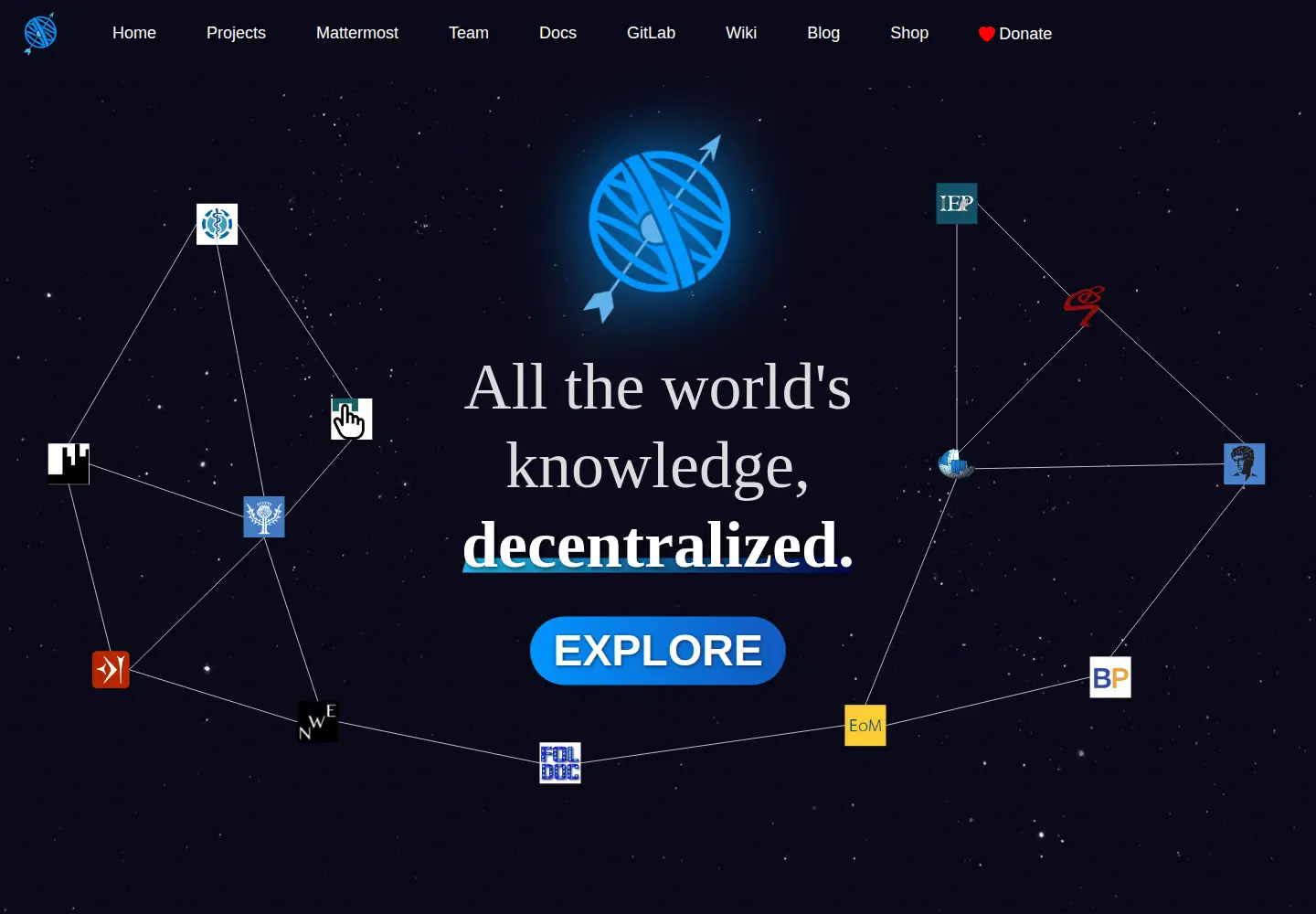 Captured homepage of encyclosphere.org in the current scan