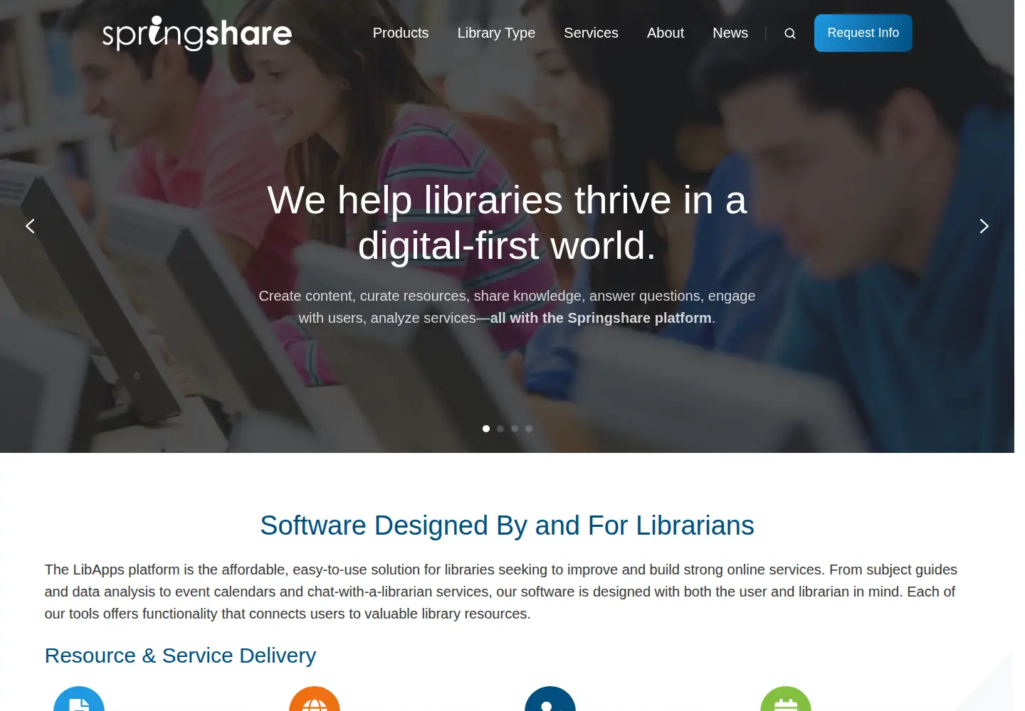 Screenshot of springshare.com