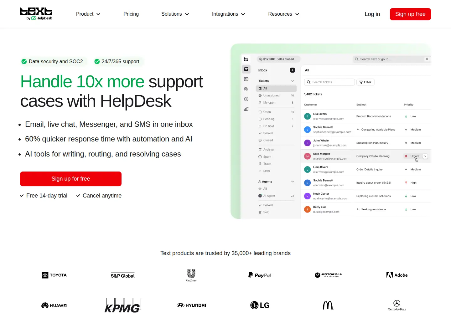 Screenshot of helpdesk.com