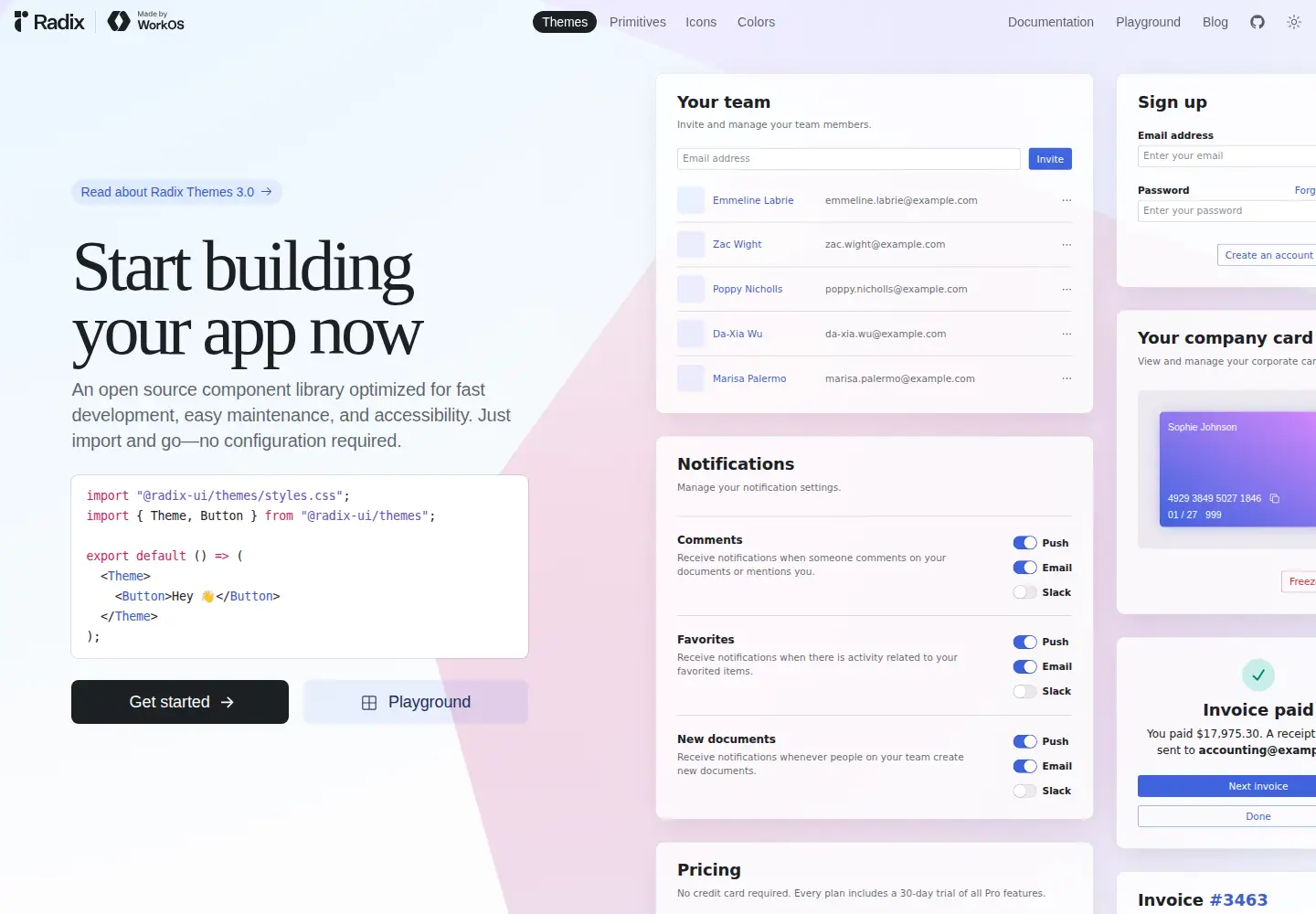Screenshot of radix-ui.com