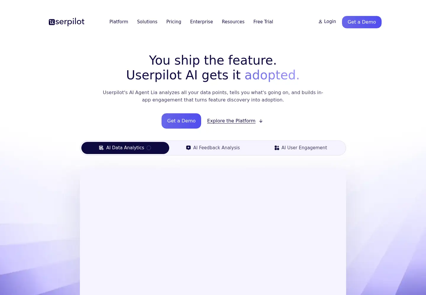 Captured homepage of userpilot.com in the current scan
