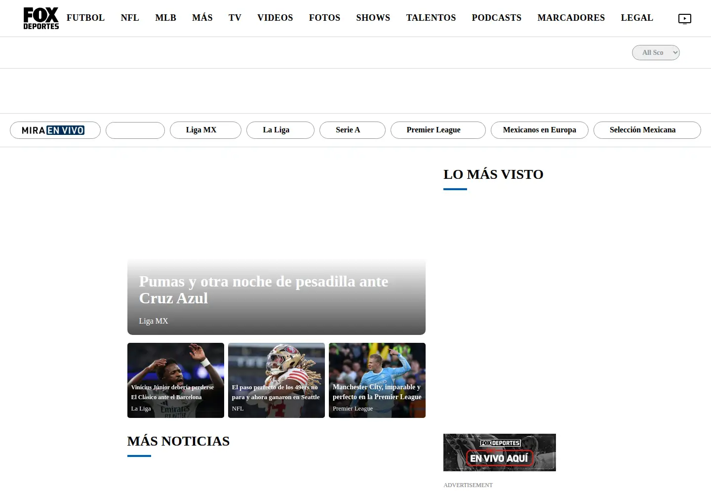Screenshot of foxdeportes.com