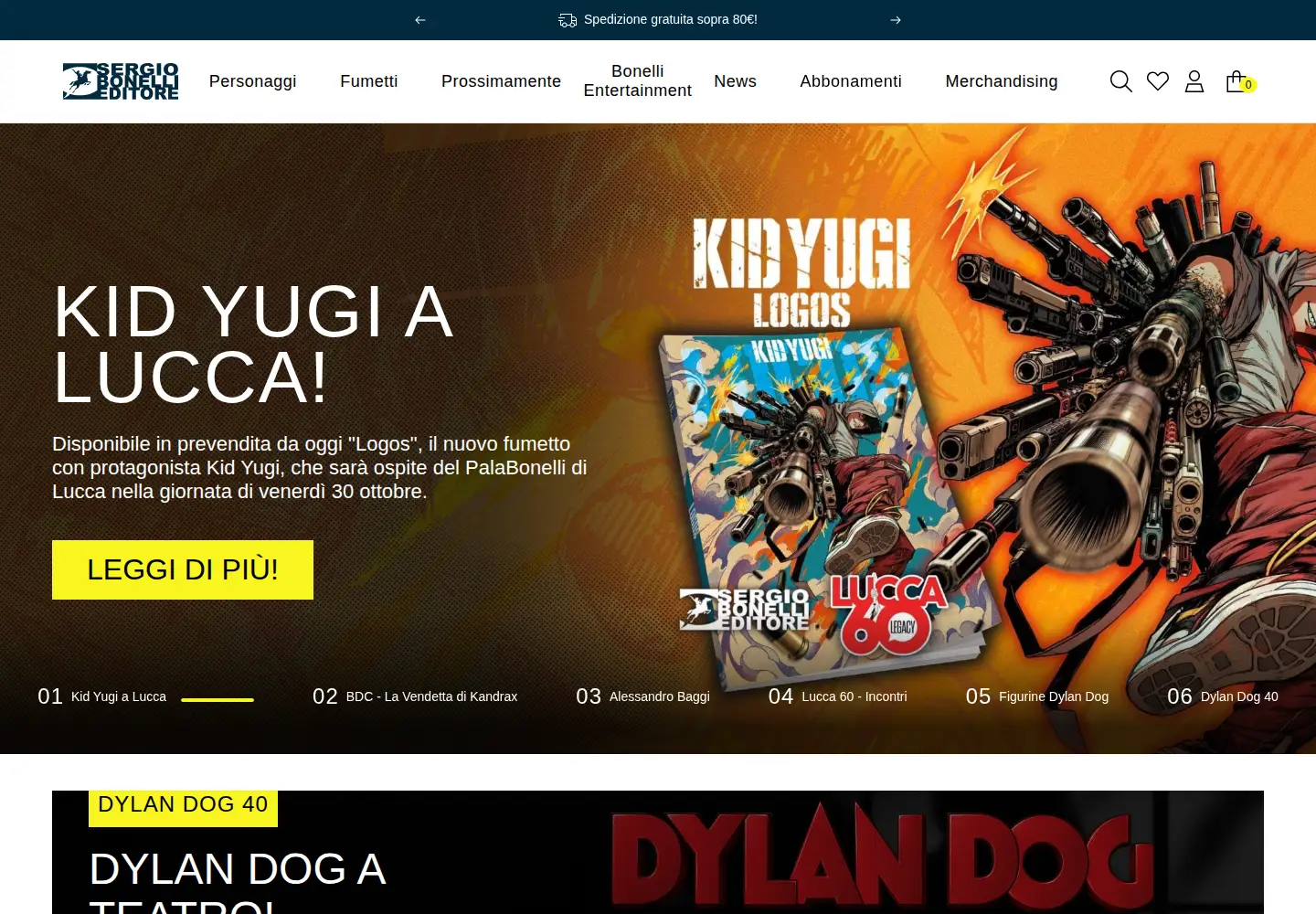 Captured homepage of sergiobonelli.it in the current scan