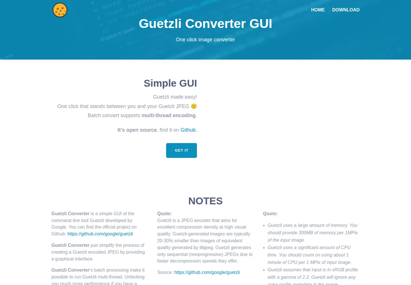 Captured homepage of guetzliconverter.net in the current scan