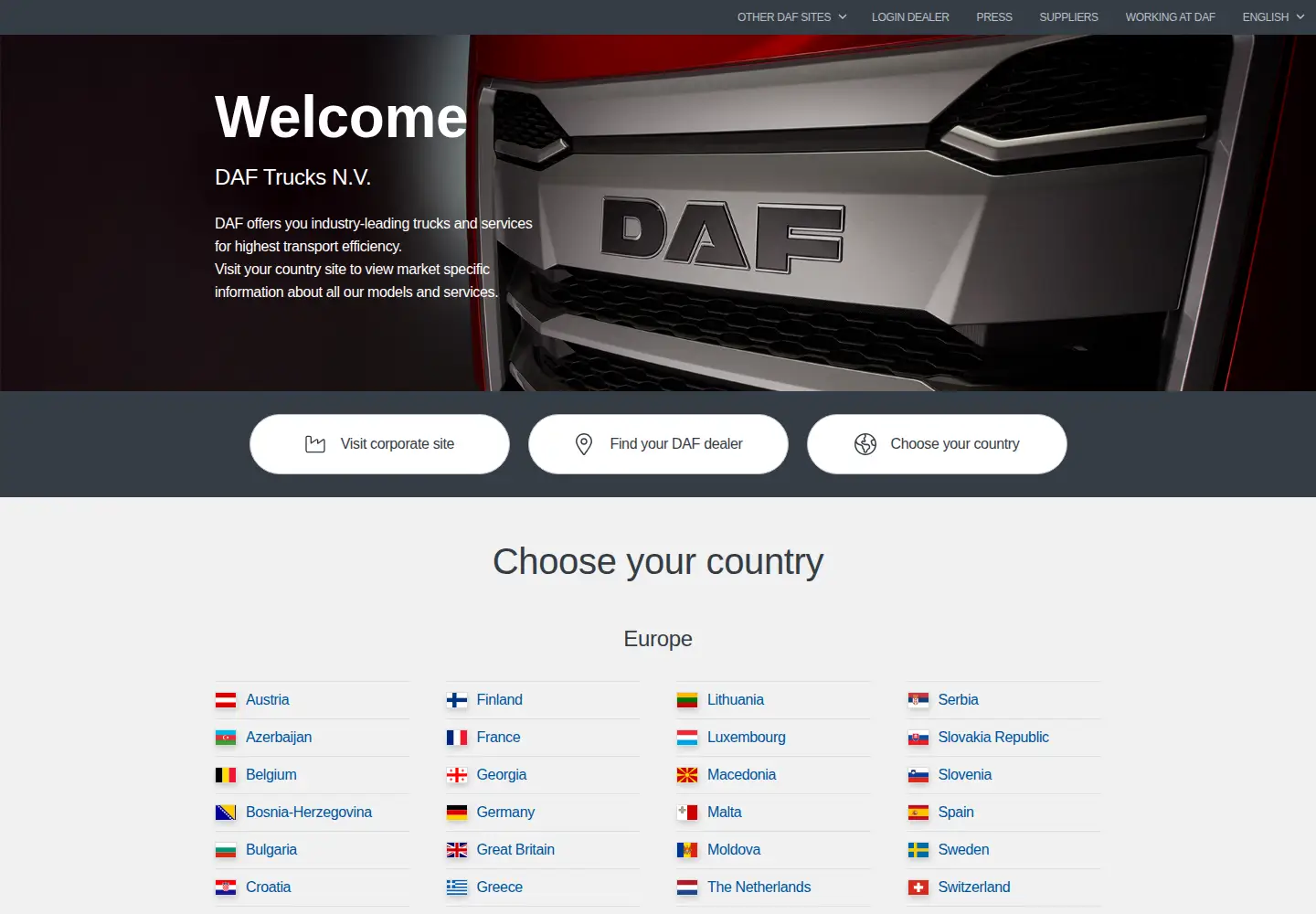 Screenshot of daf.com