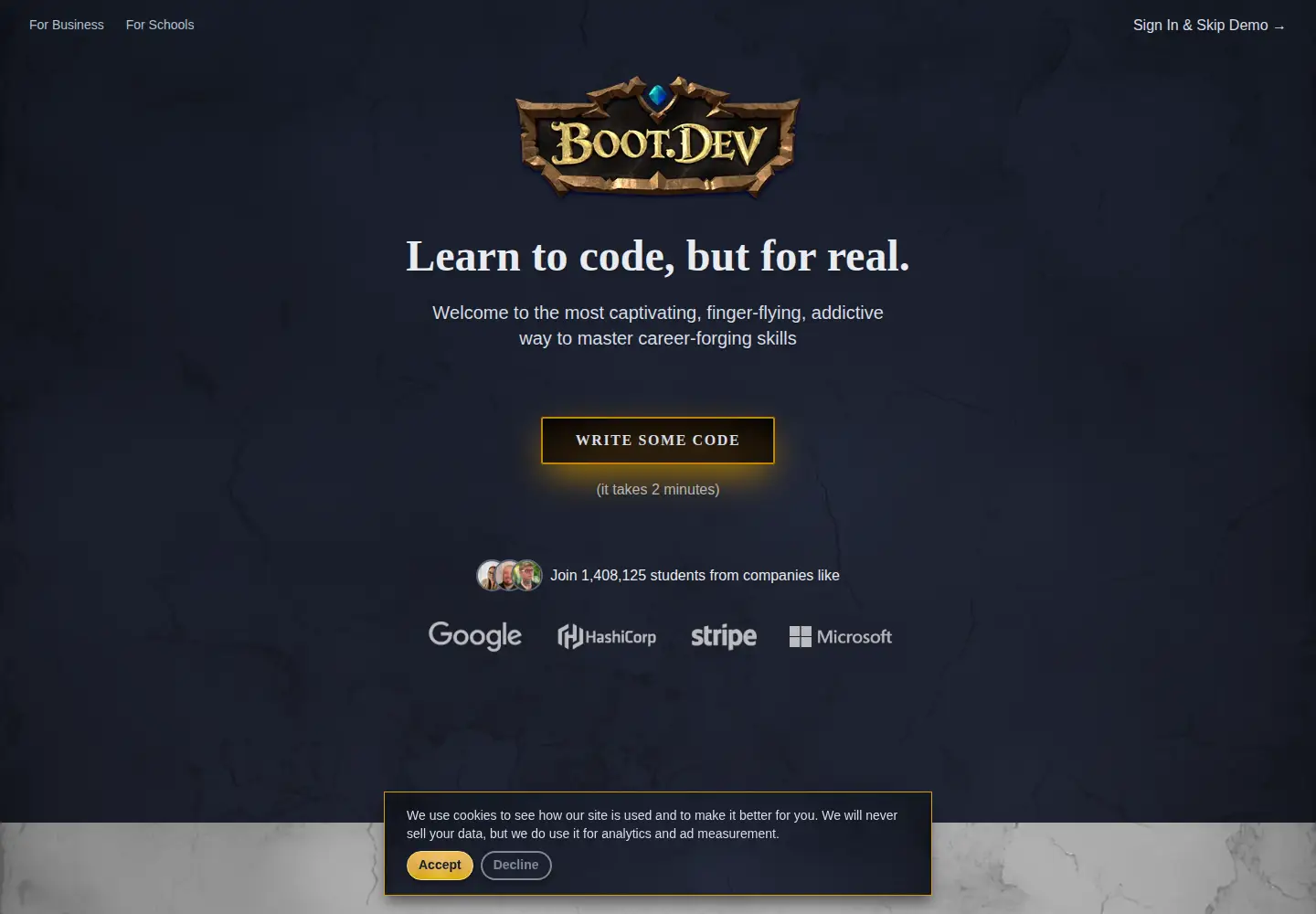 Screenshot of boot.dev