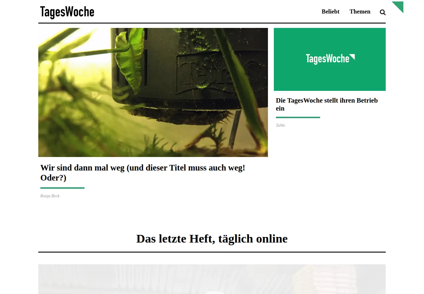 Screenshot of tageswoche.ch