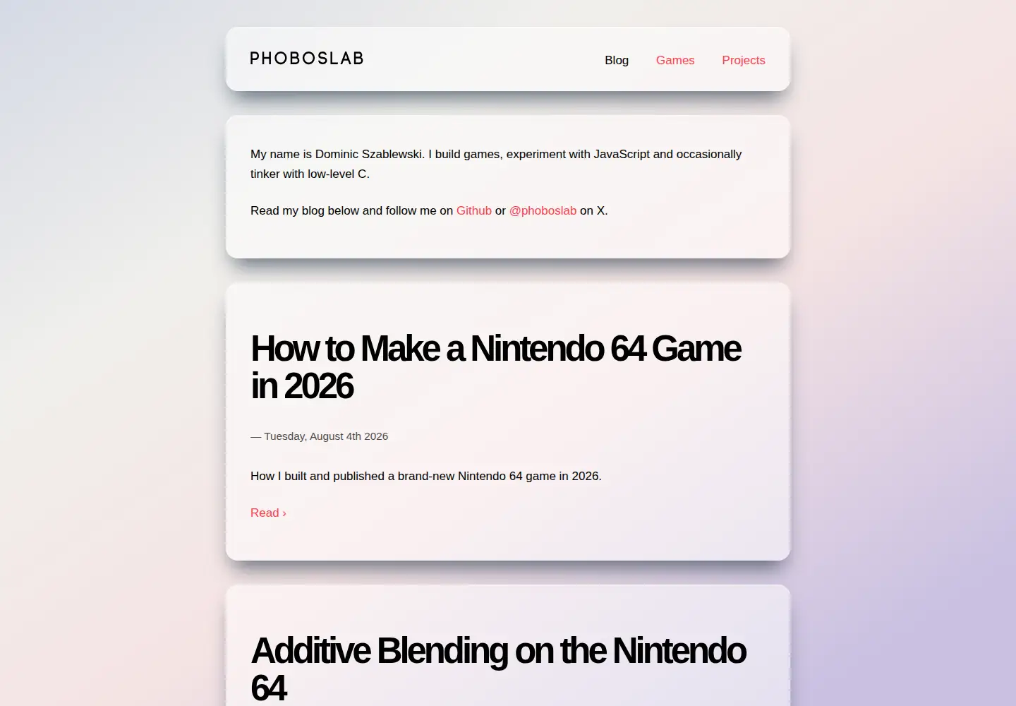 Screenshot of phoboslab.org