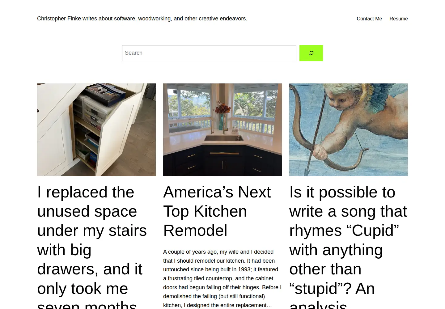 Screenshot of chrisfinke.com