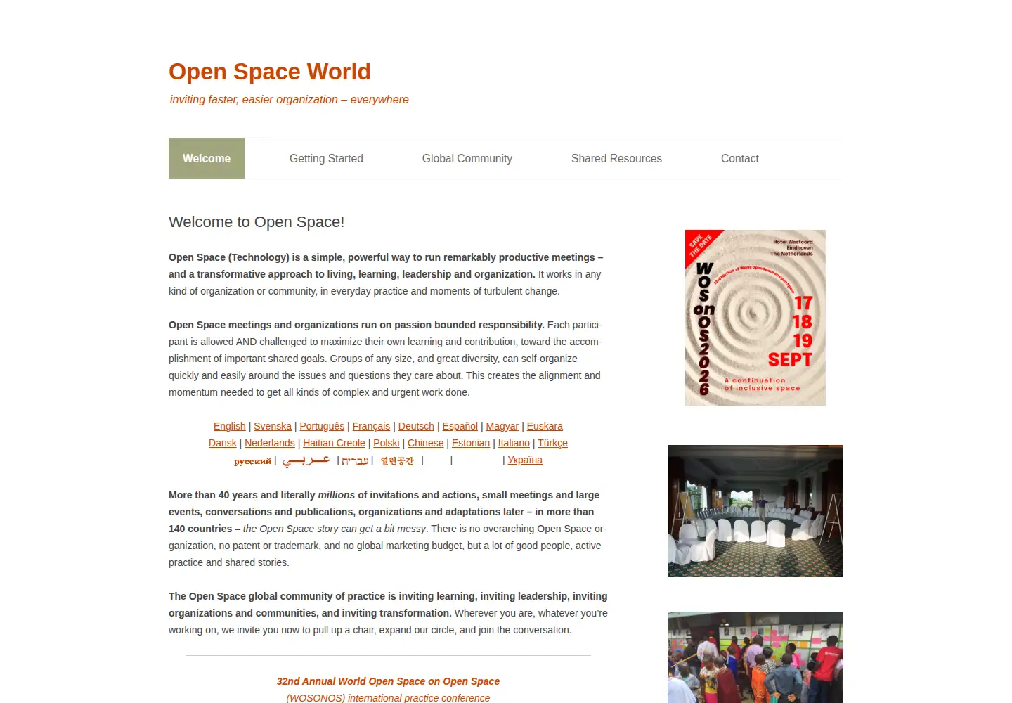 Screenshot of openspaceworld.org